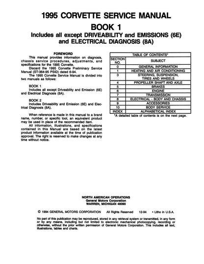 1995 Chevrolet Corvette Factory Service Manual