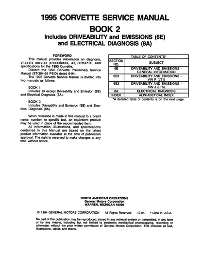 1995 Chevrolet Corvette Factory Service Manual