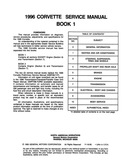 1996 Chevrolet Corvette Factory Service Manual